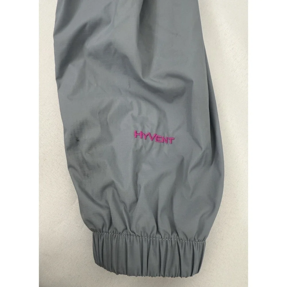 The North Face HyVent Windbreaker‎ Rain Jacket Woman's S Hooded Shell Gray/Pink